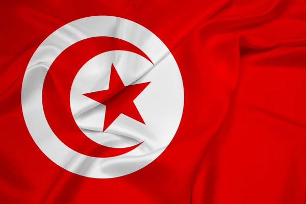 Bandeira da Tunísia acenando — Fotografia de Stock