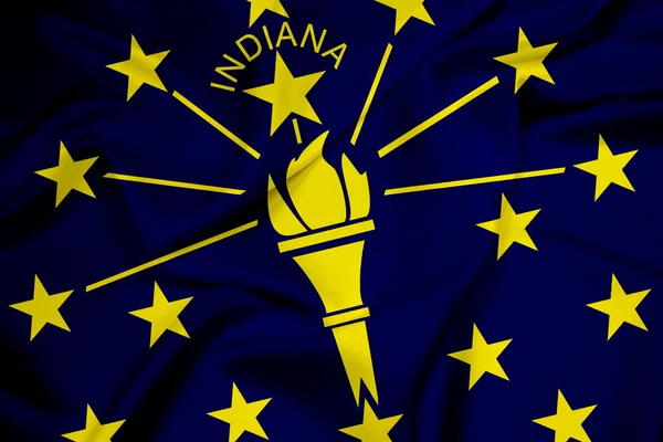 Ondeando la bandera del estado de Indiana —  Fotos de Stock