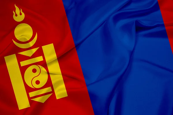 Sventolando la bandiera della Mongolia — Foto Stock
