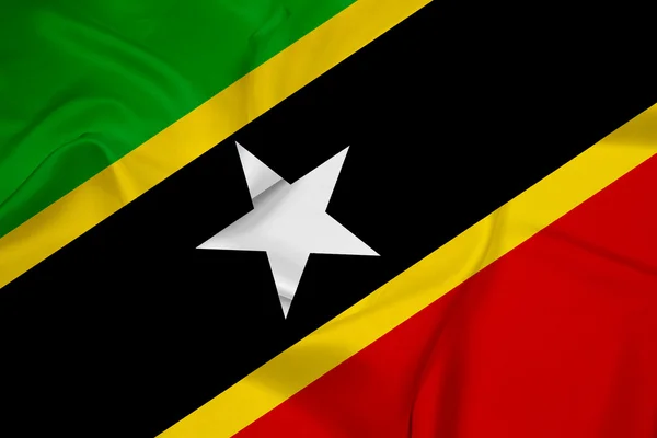 Wapperende vlag van saint kitts en nevis — Stockfoto