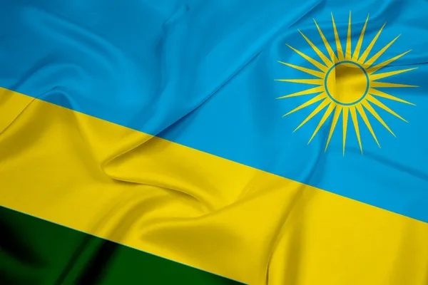 Ruanda bayrak sallayarak — Stok fotoğraf