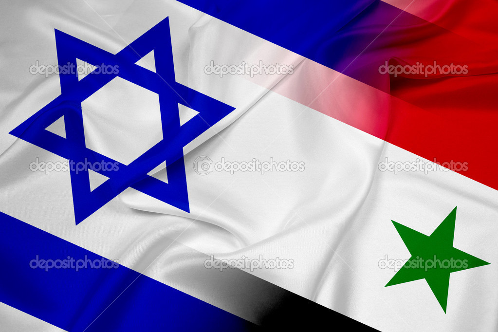 Waving Israel and Syria Flag