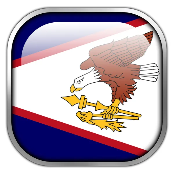 American Samoa Flag square glossy button — Stock Photo, Image