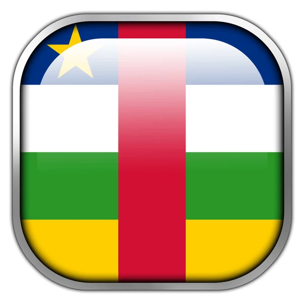 Central African Republic Flag square glossy button — Stock Photo, Image