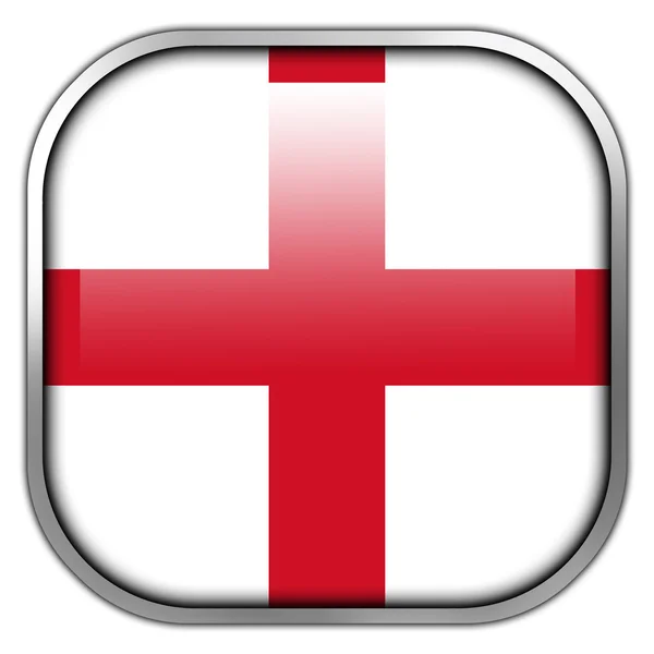 England Flag square glossy button — Stock Photo, Image