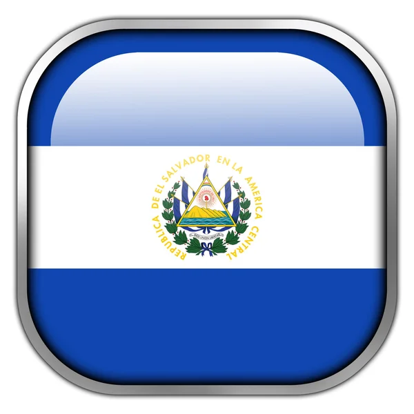 El salvador flag quadratischer Hochglanz-Knopf — Stockfoto