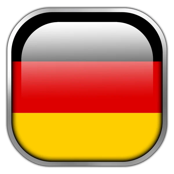 Germania Bandiera piazza pulsante lucido — Foto Stock