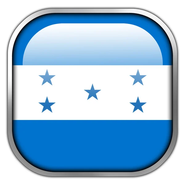 Honduras Bandiera quadrato pulsante lucido — Foto Stock