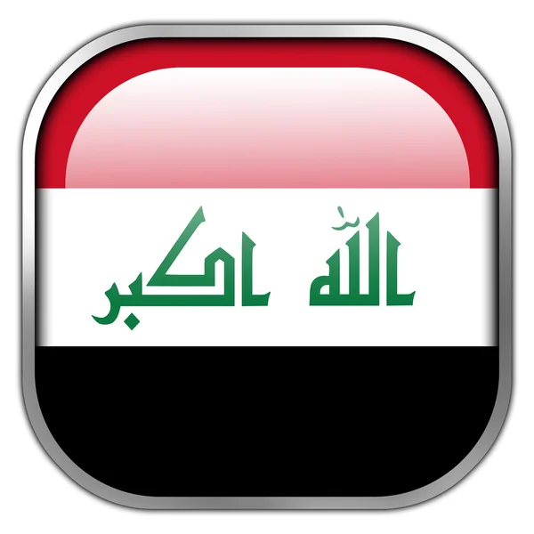 Iraq Flag square glossy button — Stock Photo, Image