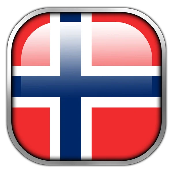 Norway Flag square glossy button — Stock Photo, Image