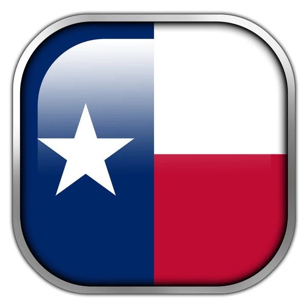 Vlag van Texas vierkant glanzende knop — Stockfoto