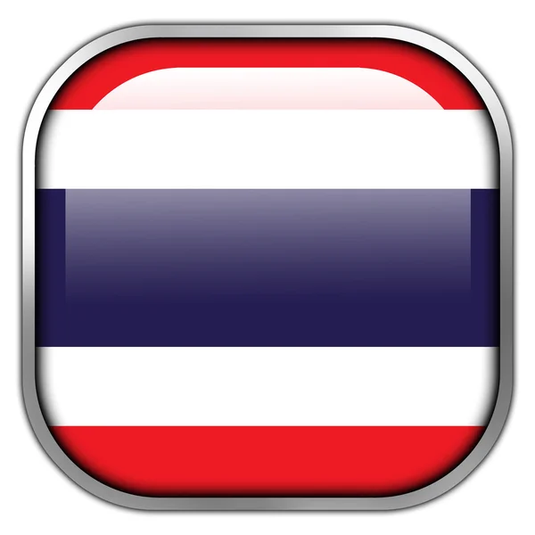 Thailändische Flagge quadratischer Hochglanzknopf — Stockfoto