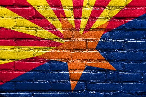 Arizona State Flag painted on brick wall — Stock Photo, Image