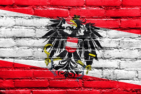 Austria Flag painted on brick wall — Stock Photo, Image