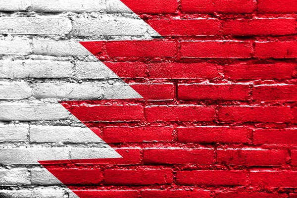 Bahrain Flag painted on brick wall — Stock Photo, Image