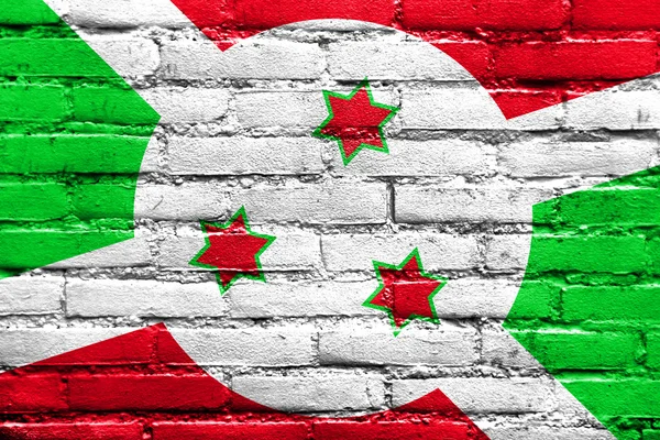 Bandera de Burundi pintada en la pared de ladrillo — Foto de Stock