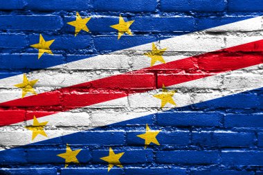 Cape verde bayrak tuğla duvara boyalı