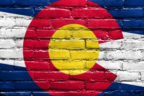 Colorado State Bandiera dipinta su muro di mattoni — Foto Stock