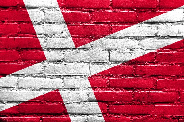 Denmark Flag painted on brick wall — Stock Photo, Image