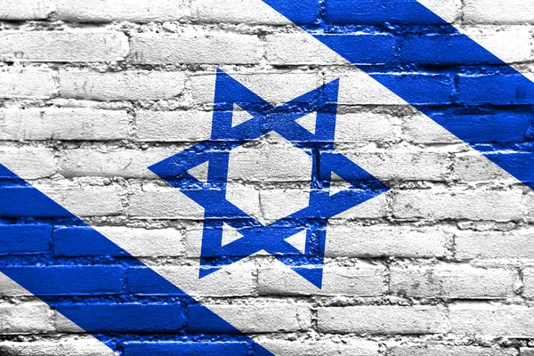 Bandera de Israel pintada en la pared de ladrillo — Foto de Stock