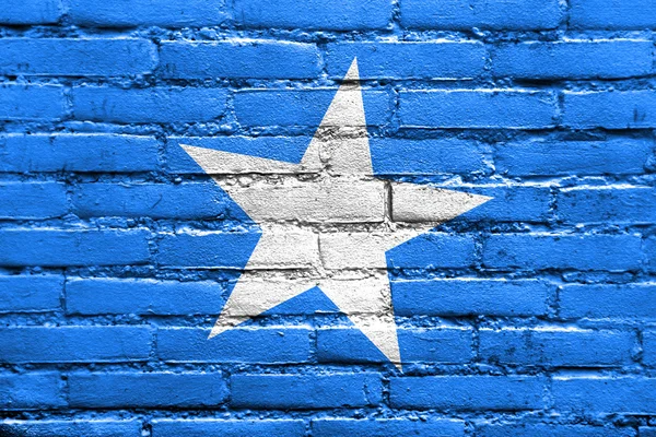 Somaliafahne auf Ziegelwand gemalt — Stockfoto