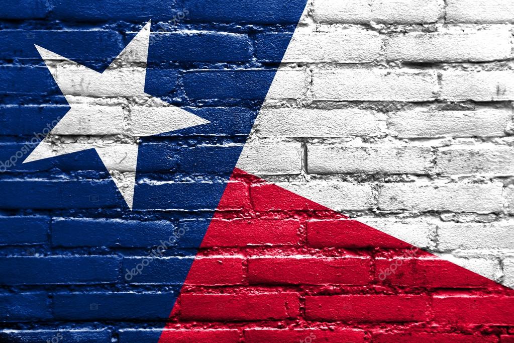 Texas State Flag painted on brick wall