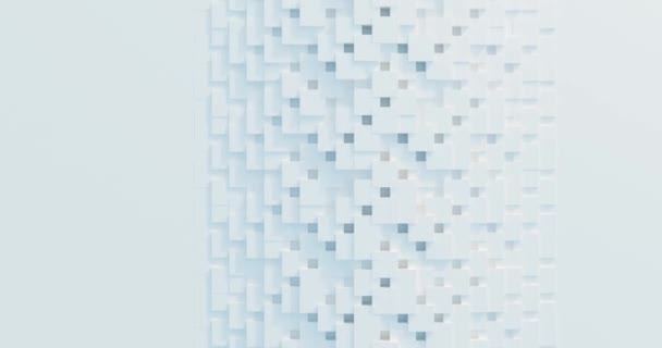 Seamless looping animated architectural wavy surface. Geometric white cube background — стоковое видео