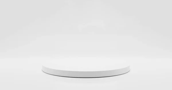 白い背景の白い円形の表彰台と空白のスペース — ストック写真