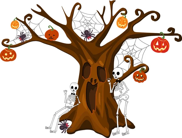 Scared Stiff Halloween Tree — Stock Vector