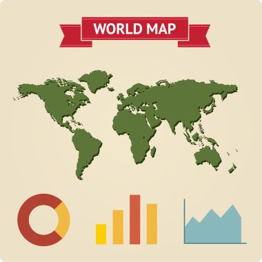Infographic Vintage Dünya Haritası