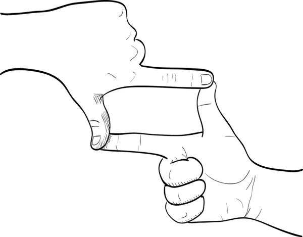 Encadré avec des gestes de main — Image vectorielle