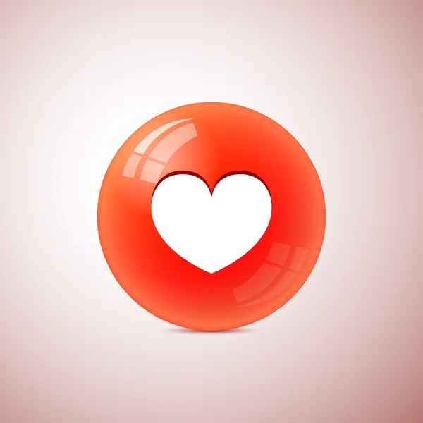 Heart symbol on the ball — Stock Vector