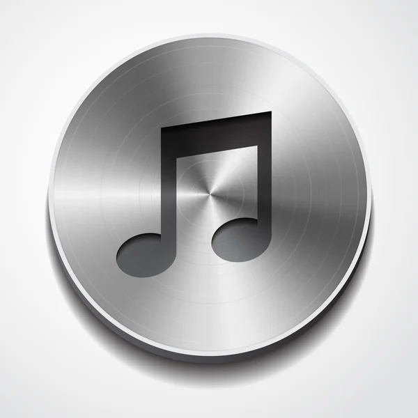Bouton avec symbole de note musicale — Image vectorielle