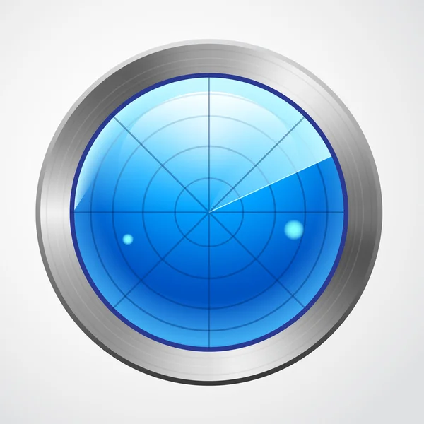 Blue radar display — Stock Vector