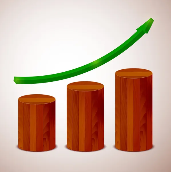 Wood grow chart — Stock Vector