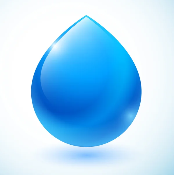 Gota de agua azul — Vector de stock