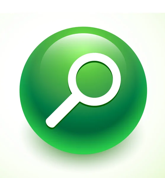 Ícone de pesquisa verde — Vetor de Stock