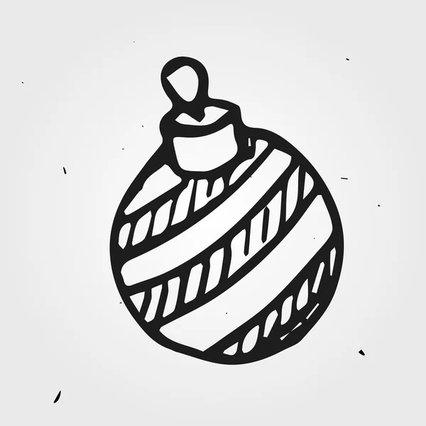 Weihnachtskugel von Hand gezeichnet — Stockvektor