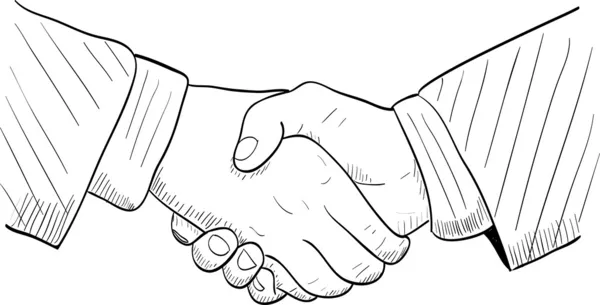 Ručně tažené handshake — Stockový vektor