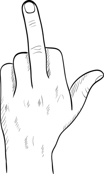 Hand gezeichnet mit unhöflicher Geste — Stockvektor