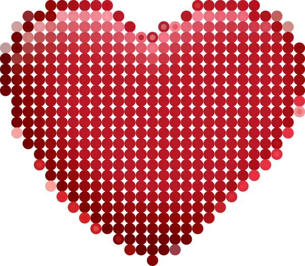 Un gran corazón círculos rojos — Archivo Imágenes Vectoriales