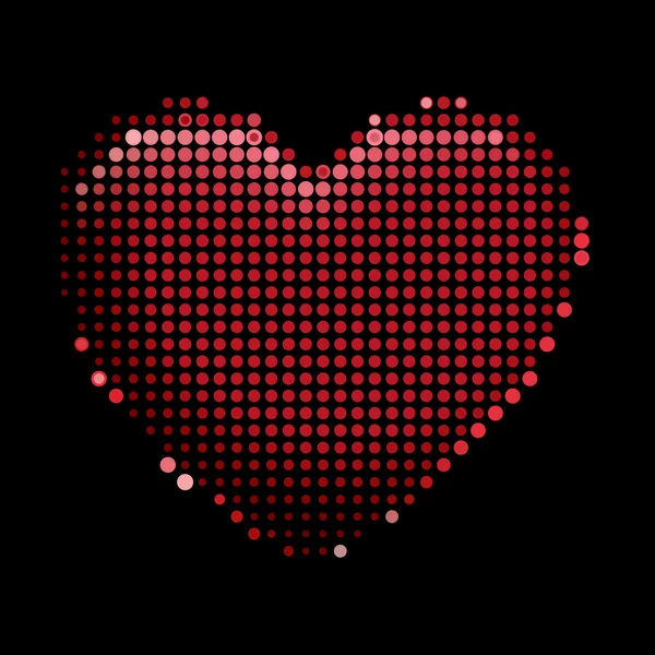 Červené srdce kruhů — Stockový vektor