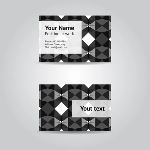 商务卡片与抽象的黑色和白色背景 — 图库矢量图片