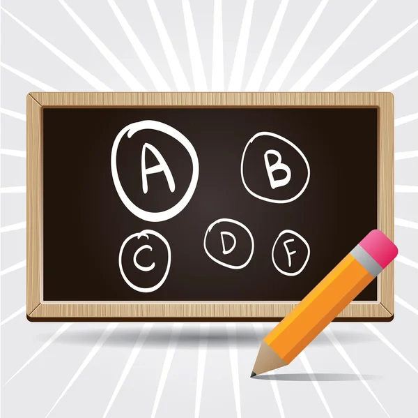 Hand drawn vector grades on the blackboard with pencil — Stock Vector