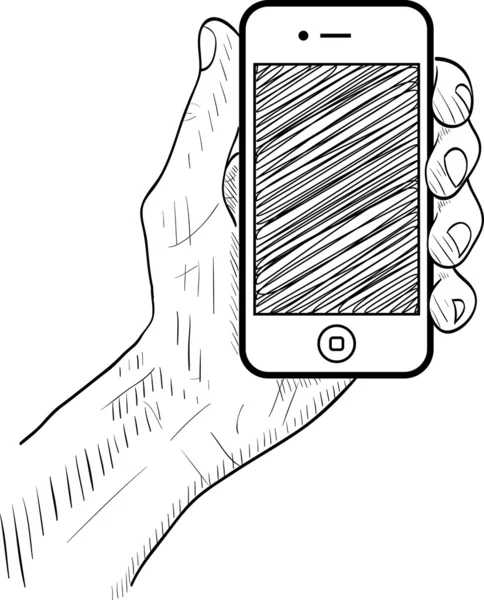 Hand med telefon — Stock vektor