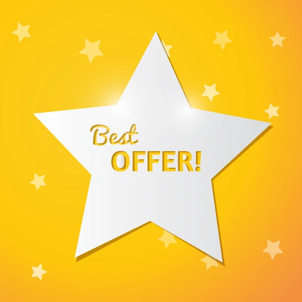 Best offer yellow star sign — Stock Vector