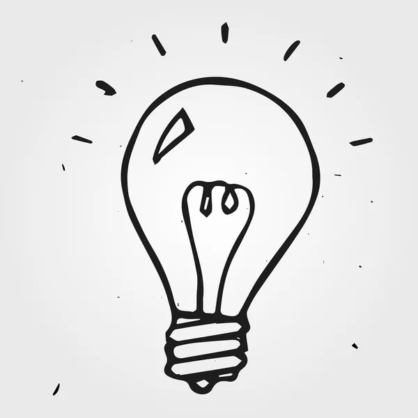 Light bulb hand-drawn — Stock Vector