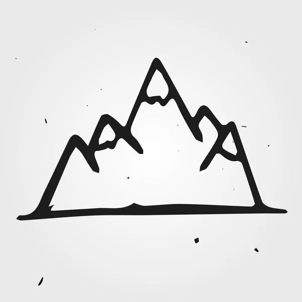 Mountains hand-drawn — Stock Vector
