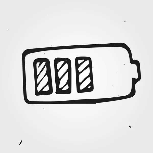Ilustración de la batería extraída a mano — Archivo Imágenes Vectoriales