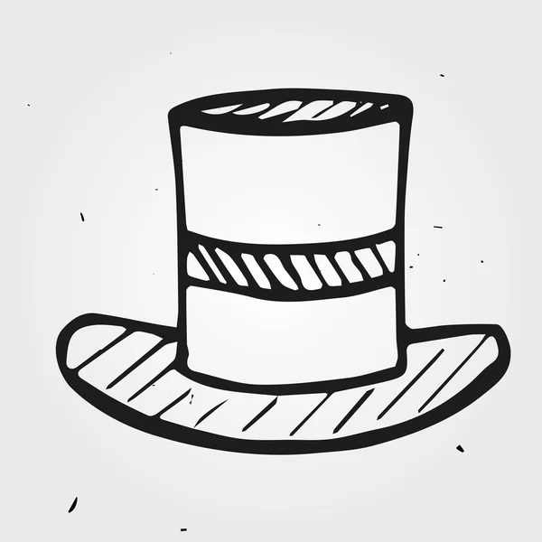 Dibujos animados sombrero de copa mágico dibujado a mano — Vector de stock